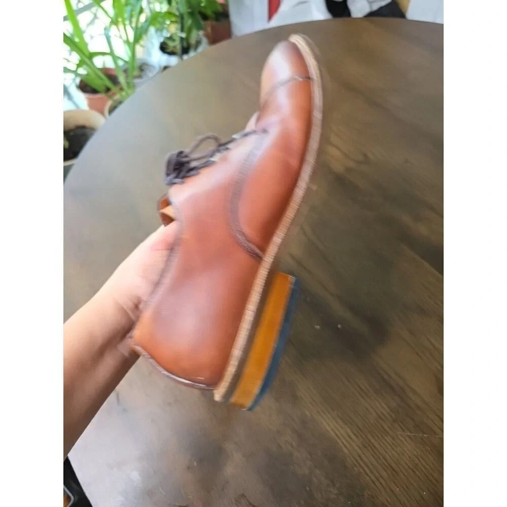 Vince Camuto Lamson‎ Cap Toe Oxford Men's Brown Leather Size 11.5 Wide NICE
